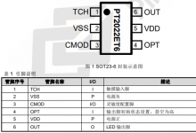 PT2022E 單觸控三段 LED 調光 IC